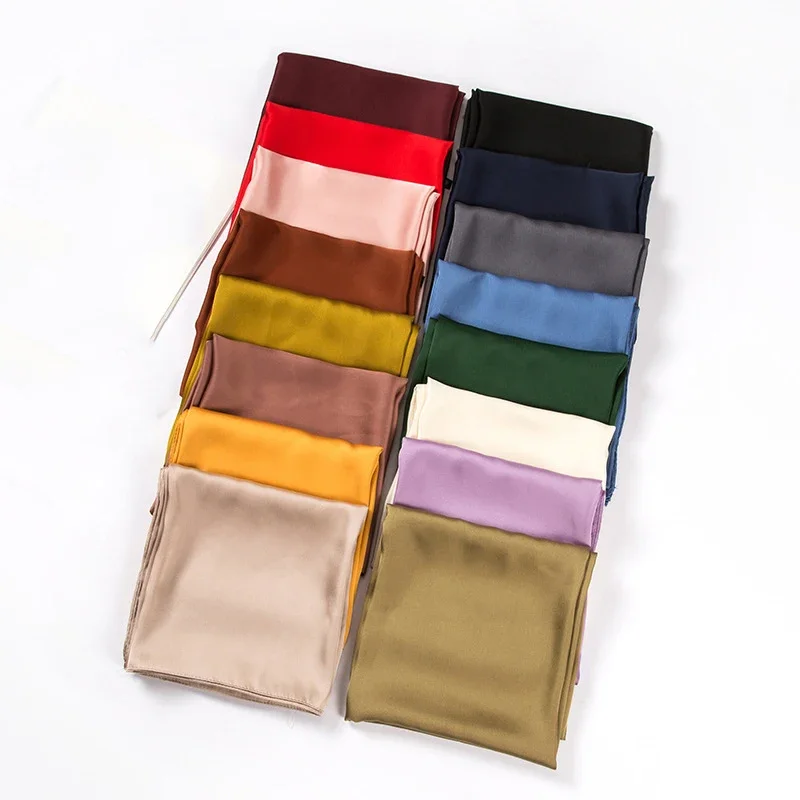 Women Accessories Wholesale China - وشاح ساتان نسائي 70 سم بلون