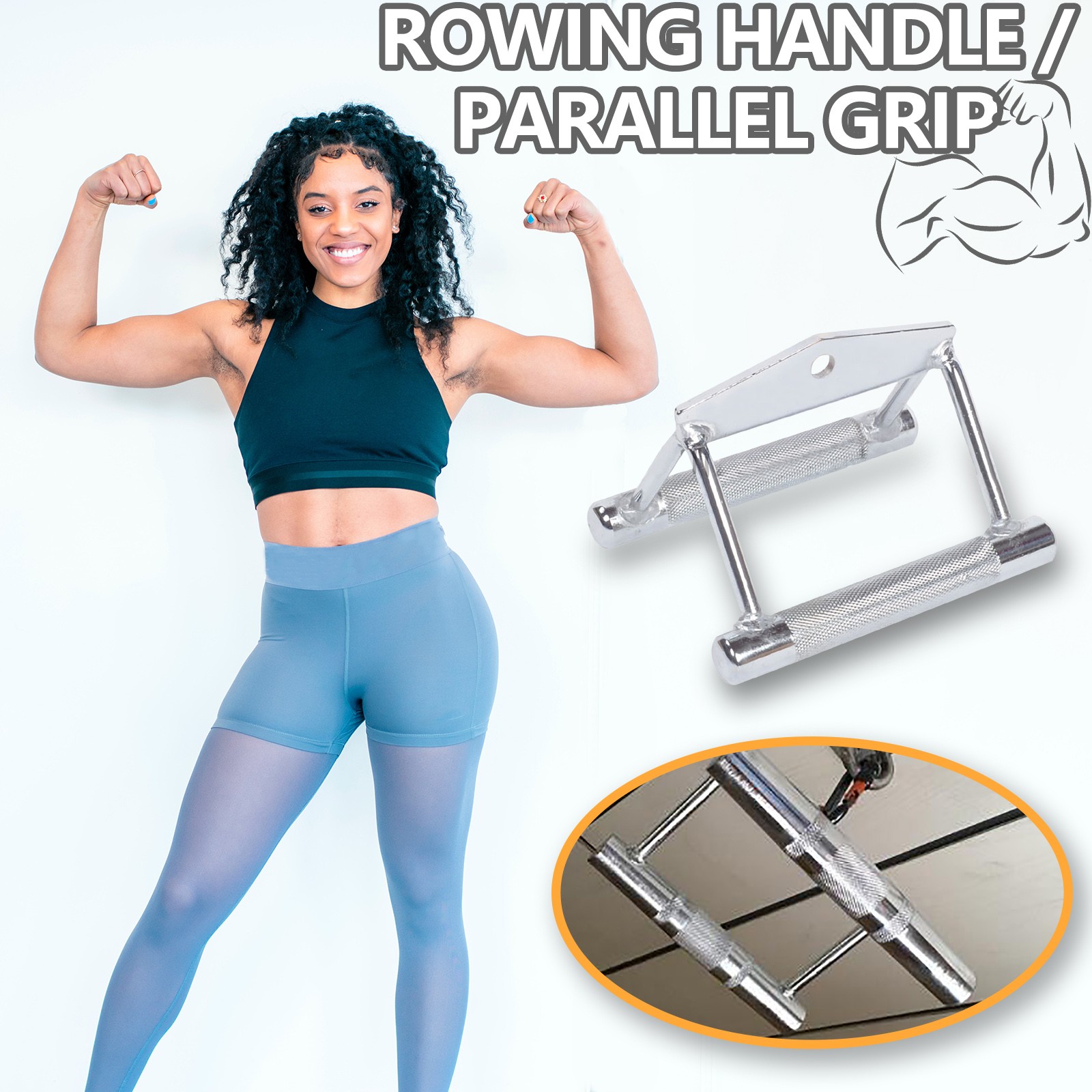 Women'S Exercise Accessories - مقبض تجديف متوازي، ملحق لتمارين السحب،