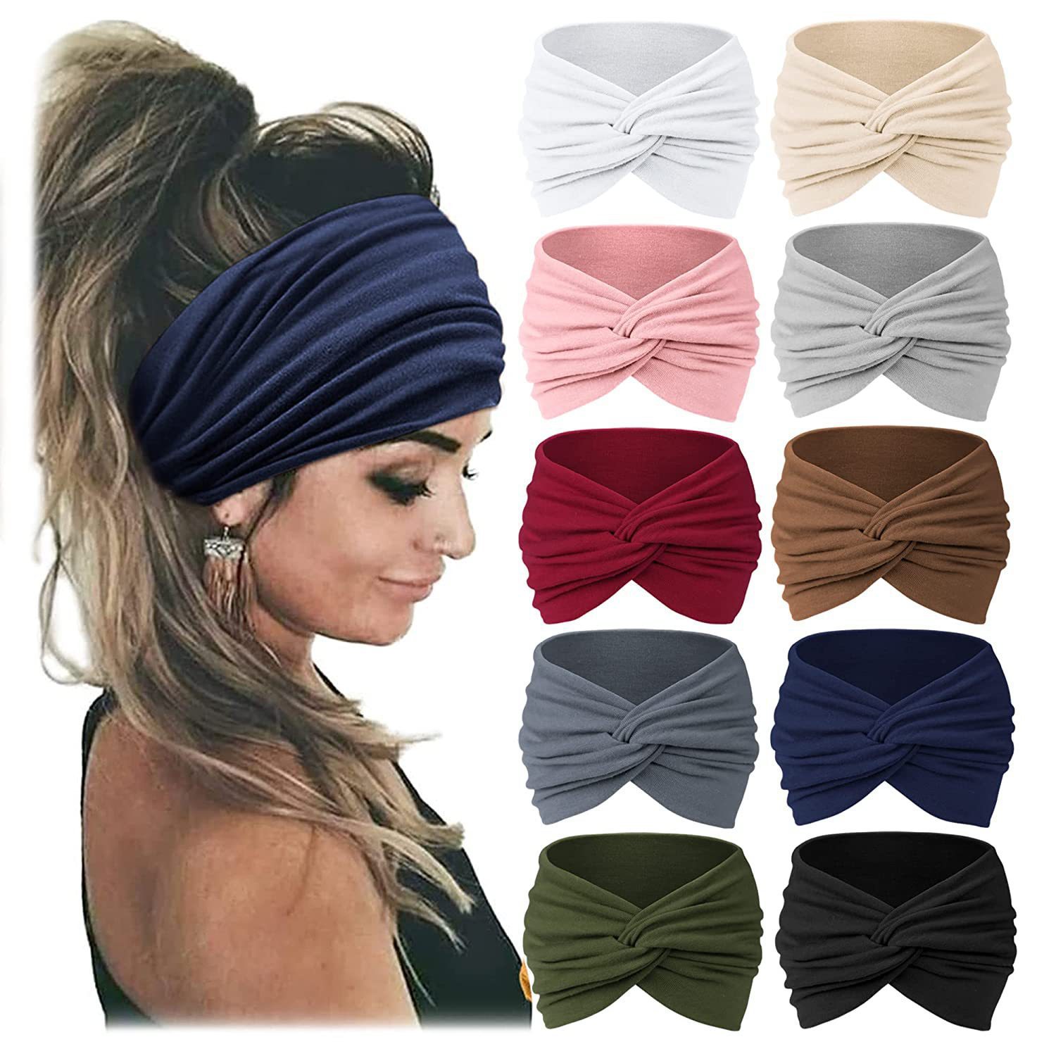 Women'S Exercise Accessories - عصابة رأس نسائية واسعة ومرنة، مضادة