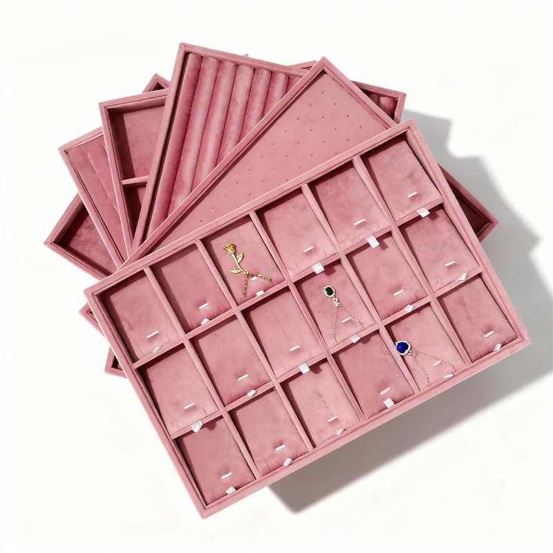 Women Accessories Drawer - صواني تنظيم المجوهرات المخملية للأدراج، صينية