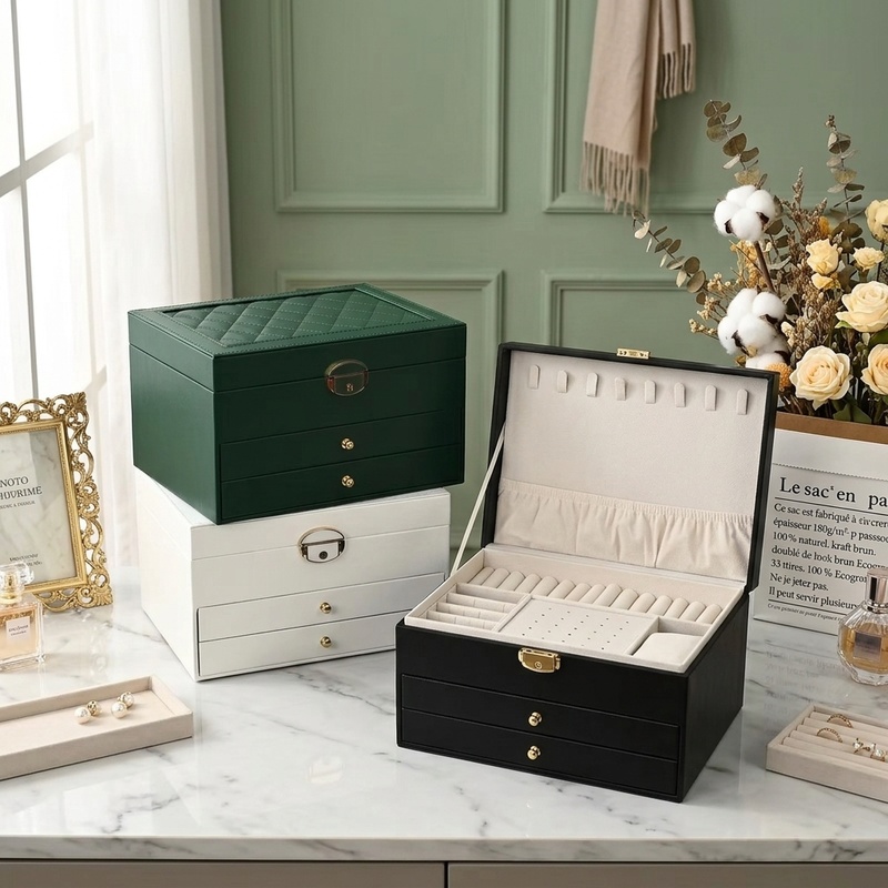Women Accessories Drawer - صندوق مجوهرات كبير السعة متعدد الطبقات