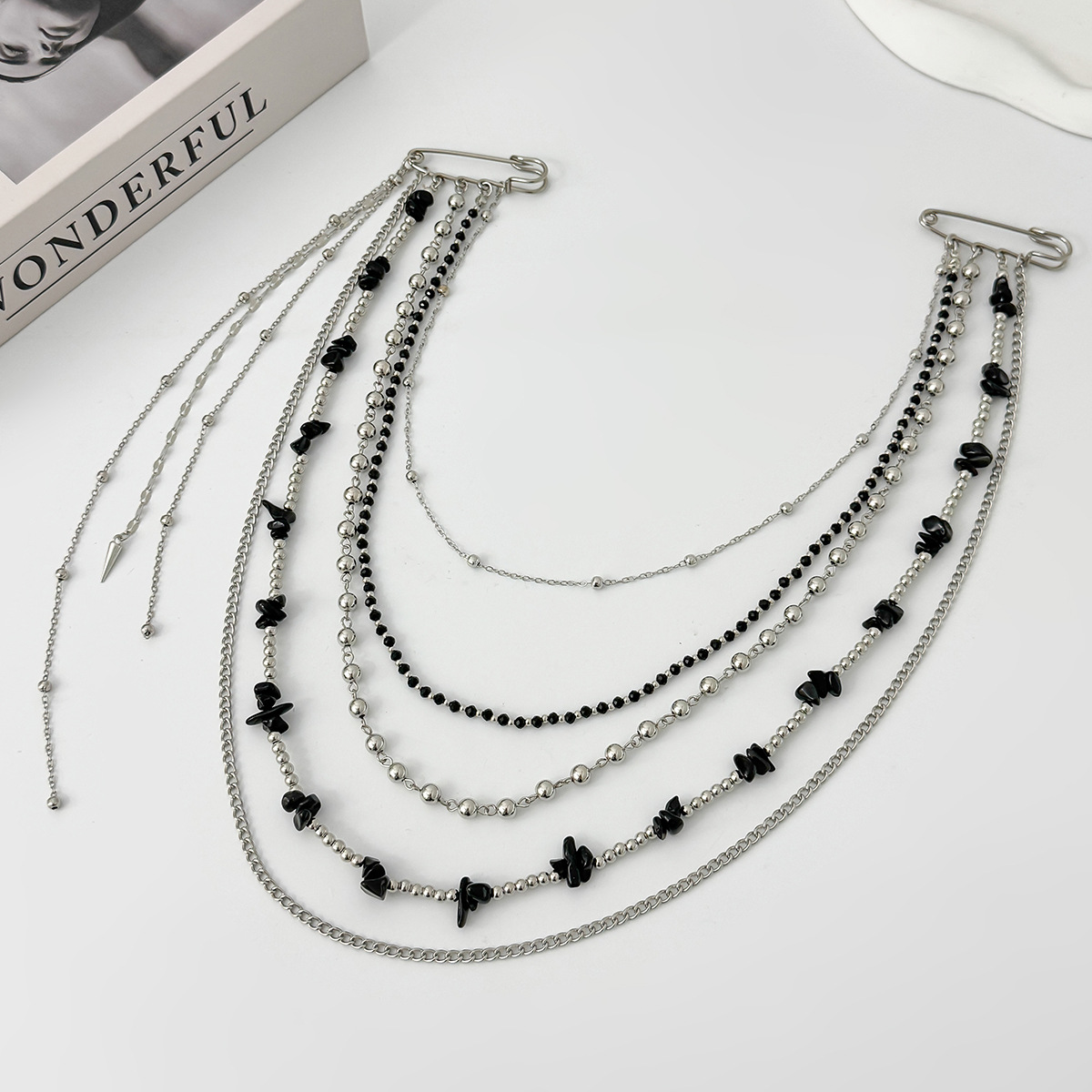 بروش كريستال طويل بتصميم بانك  - مراجعة Women Accessories Chain وسعره