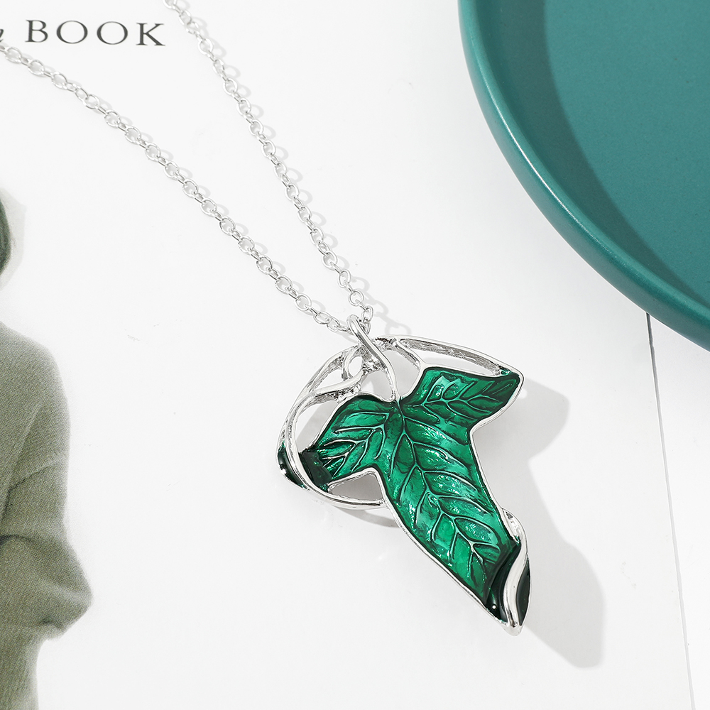 قلادة بتصميم ورقة خضراء عتيقة، - مراجعة Women Accessories Chain وسعره