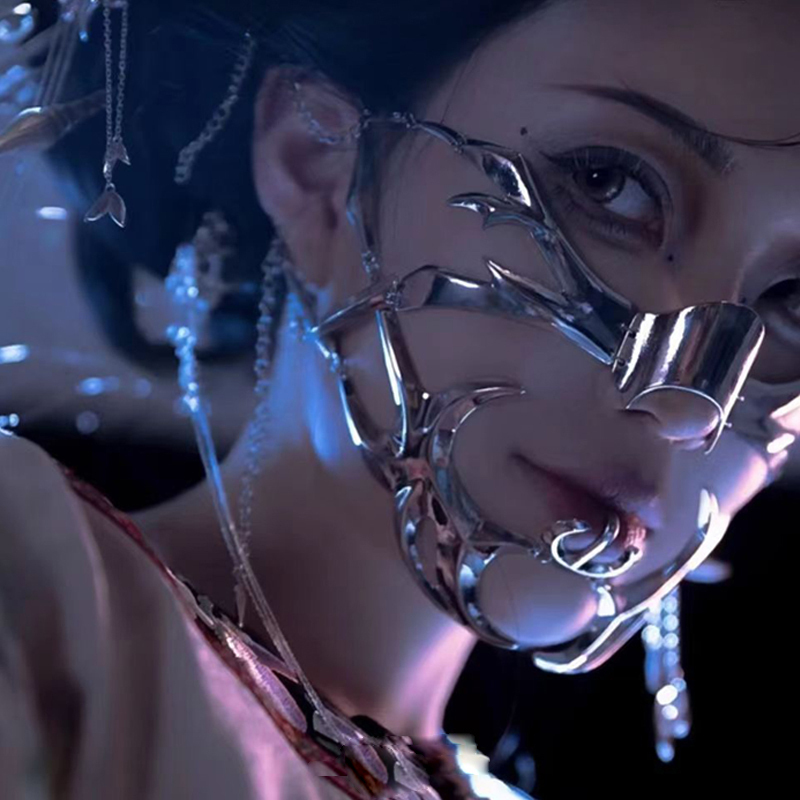 2025 Cyberpunk قناع الذقن المع - مراجعة Women Accessories Chain وسعره