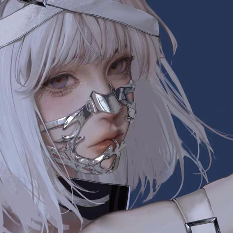 2025 Cyberpunk قناع الذقن المع - مراجعة Women Accessories Chain وسعره