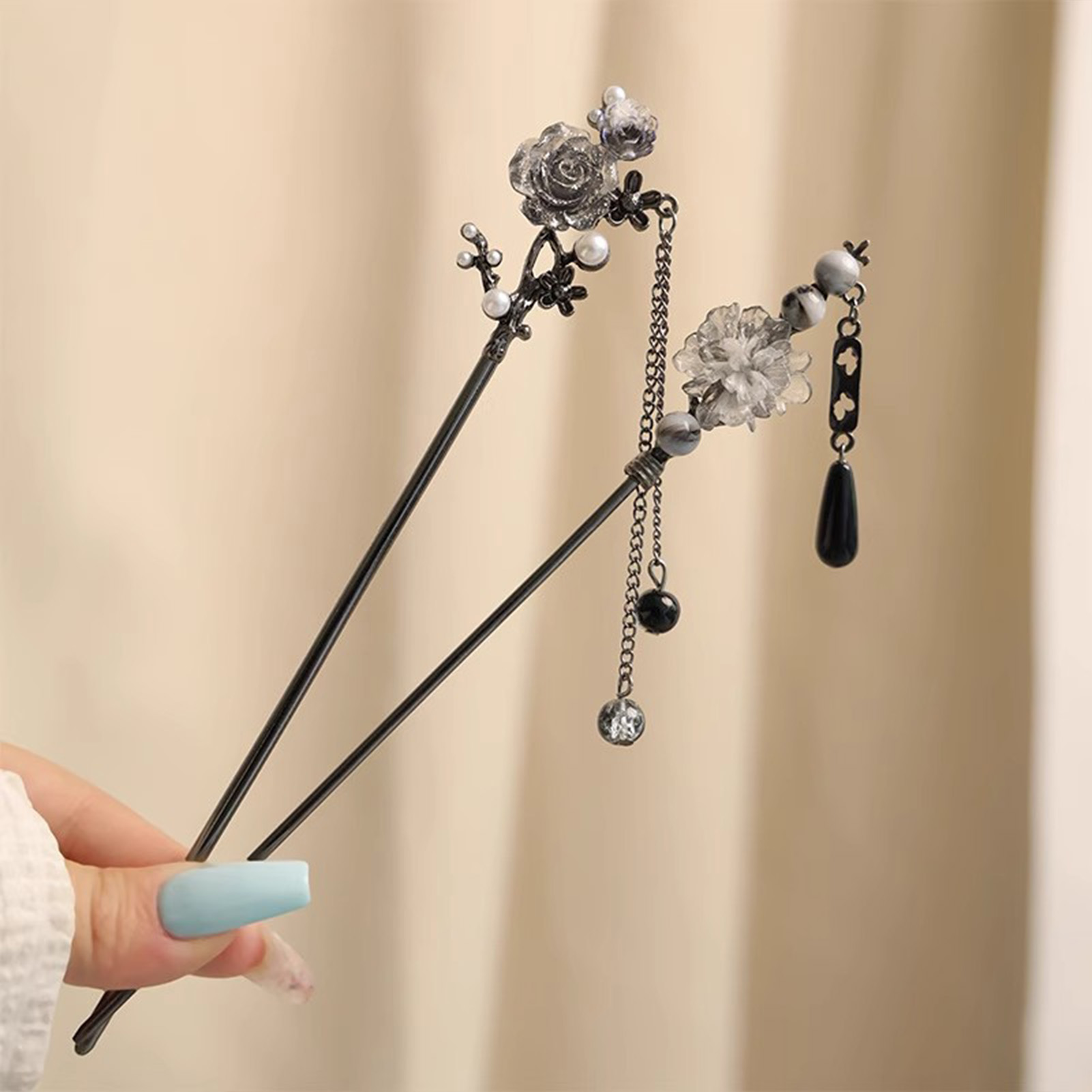 دبابيس شعر أنيقة على شكل زهور، - مراجعة Women Accessories Chain وسعره