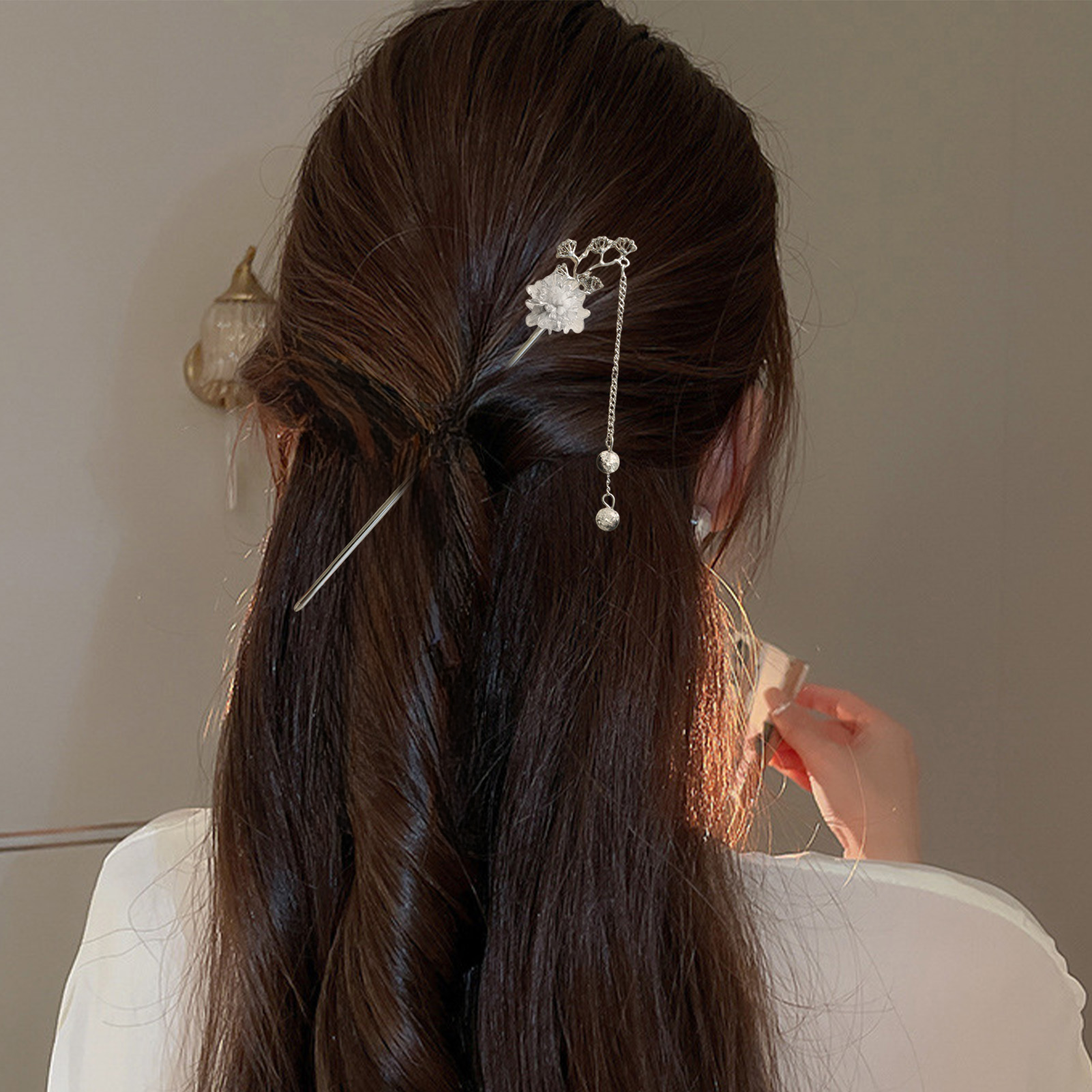 دبابيس شعر أنيقة على شكل زهور، - مراجعة Women Accessories Chain وسعره