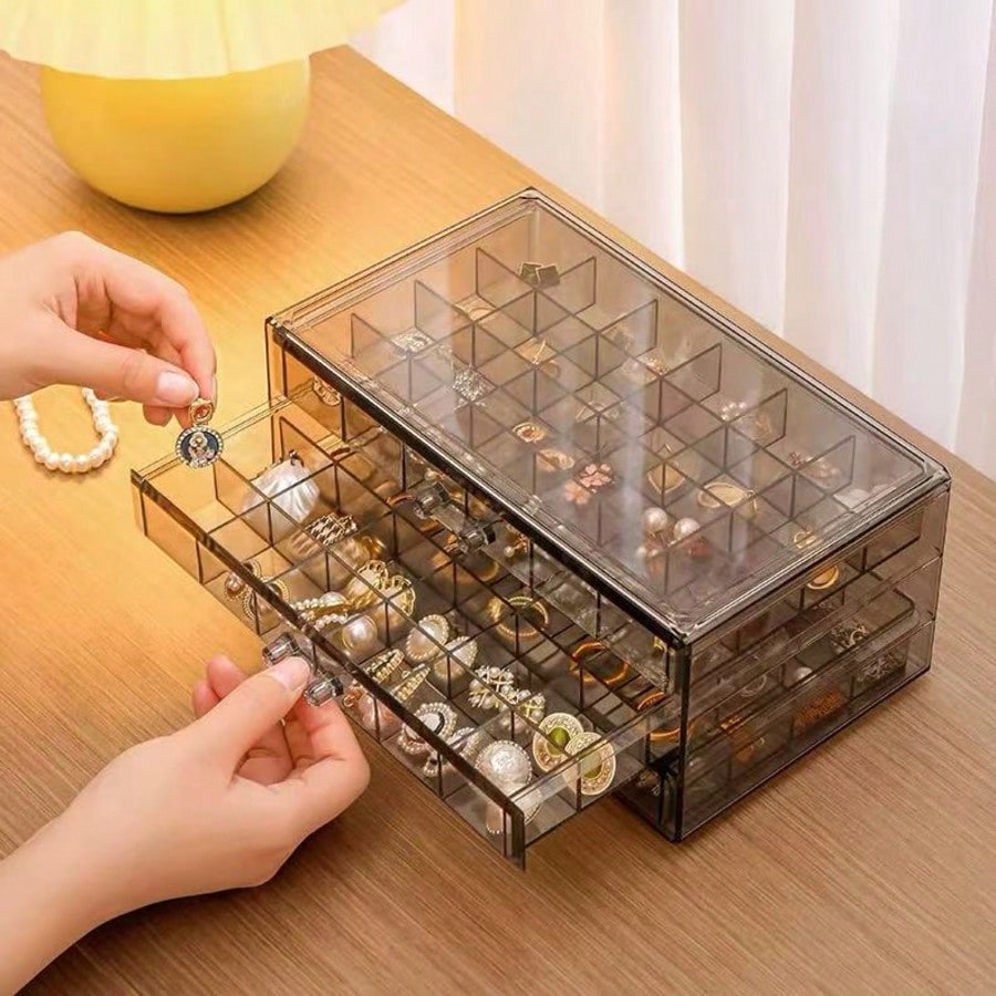 صندوق منظم مجوهرات بسعة كبيرة، - مراجعة Women Accessories Drawer وسعره