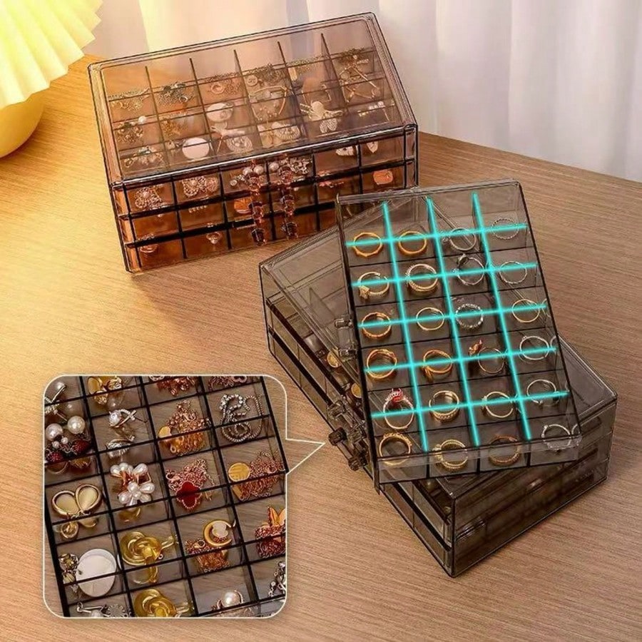 صندوق منظم مجوهرات بسعة كبيرة، - مراجعة Women Accessories Drawer وسعره